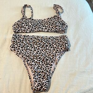 Target cheetah bikini with high waisted bottoms